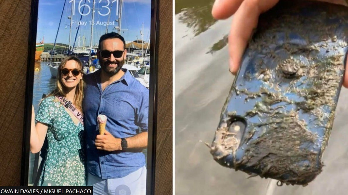 An iPhone X is discovered after 10 months in a river and is returned to its rightful owner - iPhone drops in the river, comes back to reunite with owner 10 months later