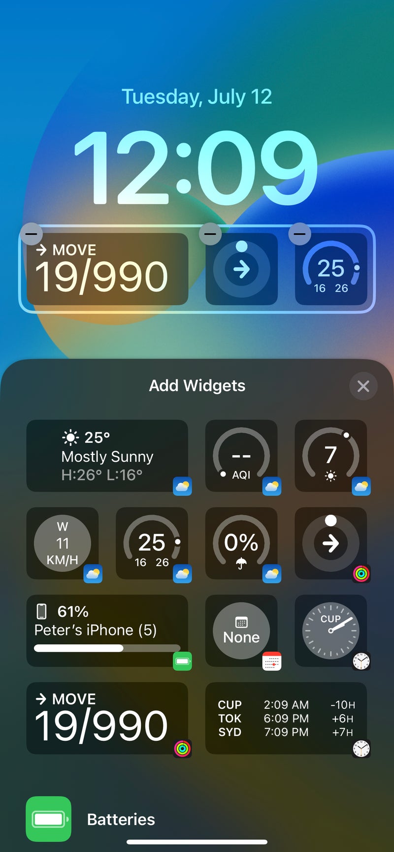 iOS 16 lock screen widgets