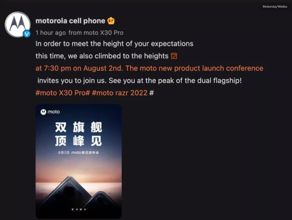 Motorola teases an August 2nd unveiling for the RAZR 3 and the Moto X30 Pro - Motorola to beat Samsung to the punch by unveiling RAZR 3 on August 2nd