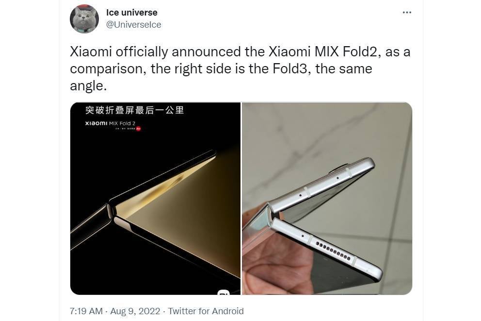 Incredibly thin Xiaomi Mix Fold 2 coming to steal Galaxy Fold 4&#039;s thunder on August 11