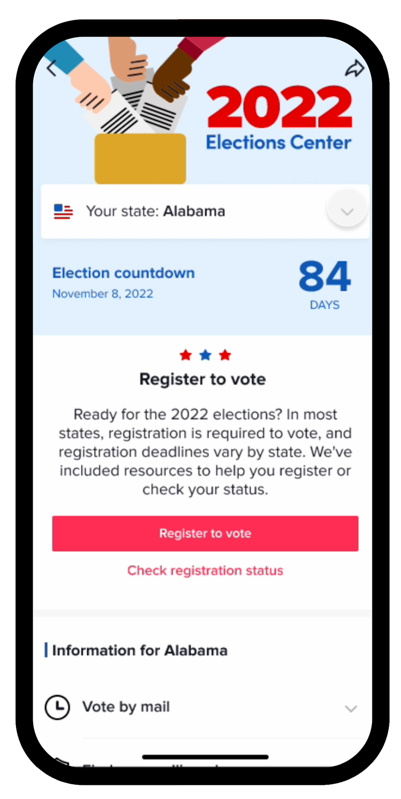 TikTok's Election Center in action