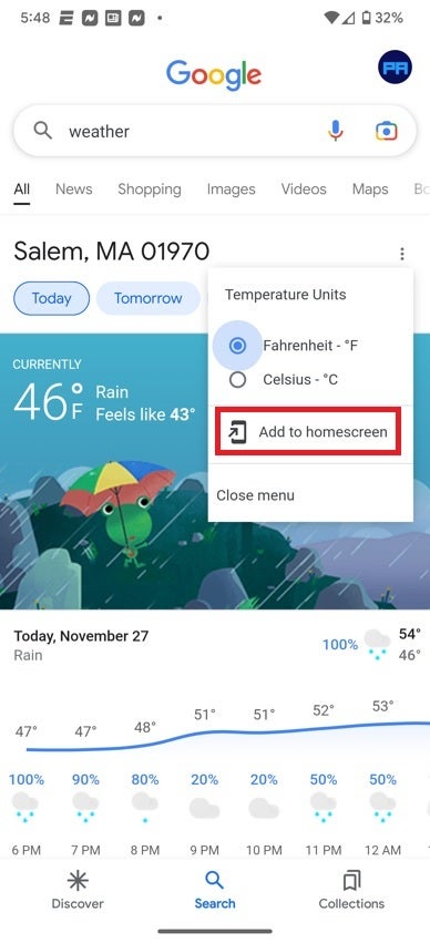 You&#039;ll need to open the Google app to install the Google Weather app icon on your Pixel homescreen - How to install the Google Weather app icon on your Pixel&#039;s homescreen