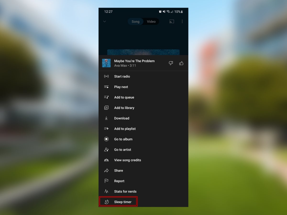 Whew... That menu is getting a bit tall now. Redesign soon maybe? - YouTube Music sleep timer to let you fall asleep to your fav jams