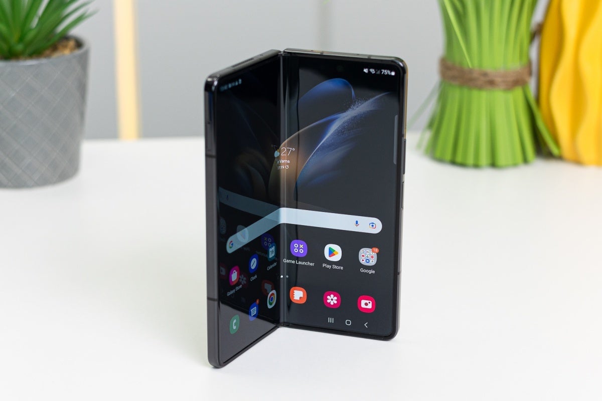 The upcoming Galaxy Z Fold 5 is expected to look more or less the same as last year&#039;s Z Fold 4 (pictured here). - New report tips Google Pixel Fold launch date, pricing, screen sizes, battery, and more