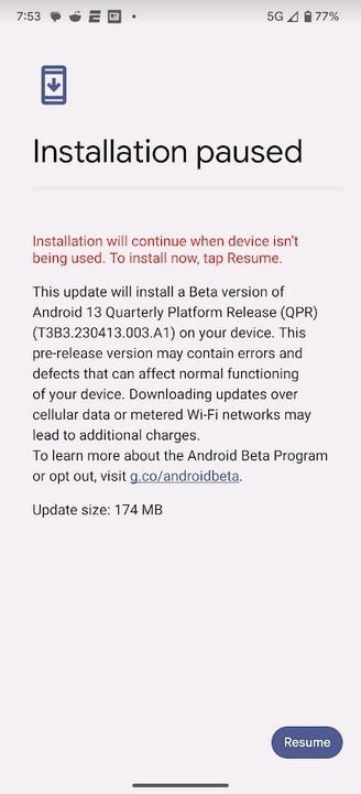 The QPR3 Beta 3 update released earlier this month did not come with the April security patch on a Pixel 6 Pro running on Verizon - Verizon tech support says Pixel 6 line to receive delayed update on April 27th