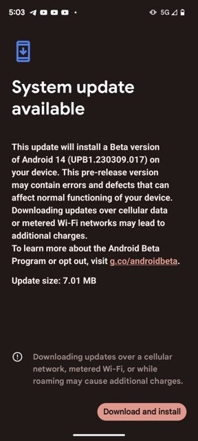 Image Credit - @septienes/Twitter - Android 14 Beta 1.1 patch now available with bug fixes addressing SIM card and Wallpaper app issues