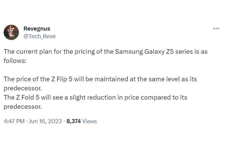 Galaxy Z Fold 5 price rumor could stop people from buying the Pixel Fold instead