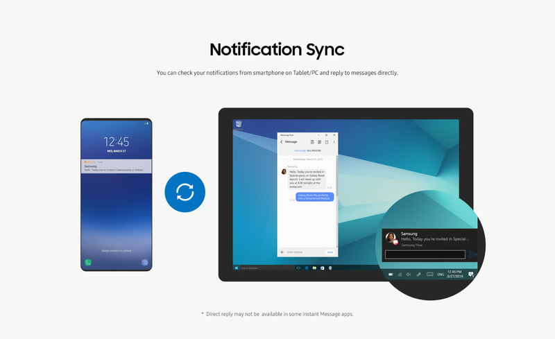 Samsung Flow allows for seamless handover of content and notification sync