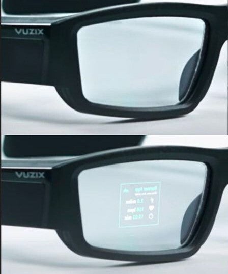 AR glasses with Vuzix INCOGNITO (top) and without Vuzix INCOGNITO (bottom) | Image source-- Vuzix - Vuzix unveils INCOGNITO tech to level up AR smart glasses