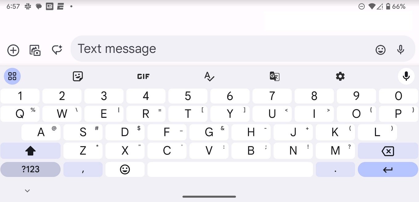 The full-sized Gboard QWERTY in landscape - New Gboard feature helps Android users who type in landscape mode