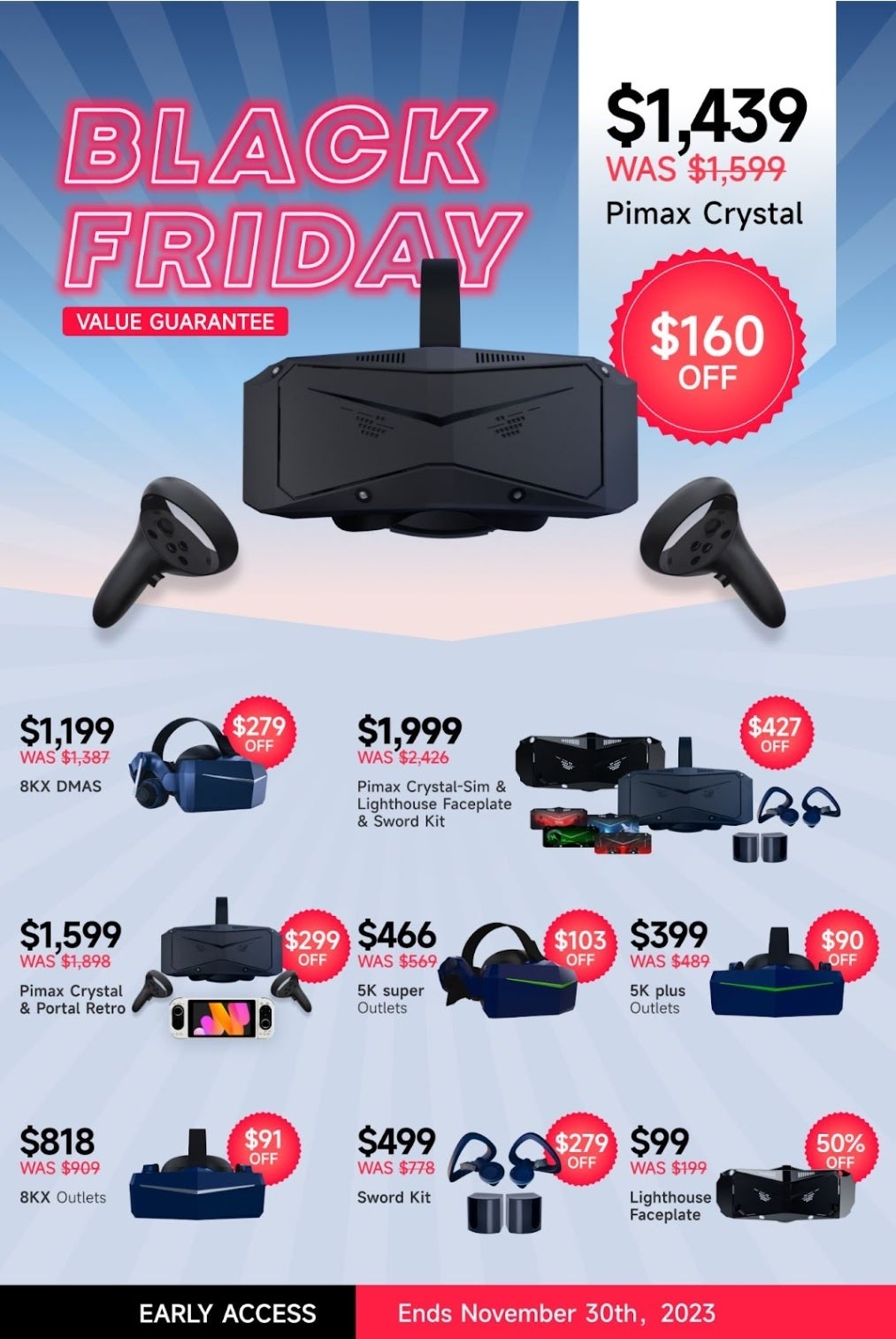 The high-resolution Pimax Crystal VR headset is now $160 off for Black Friday