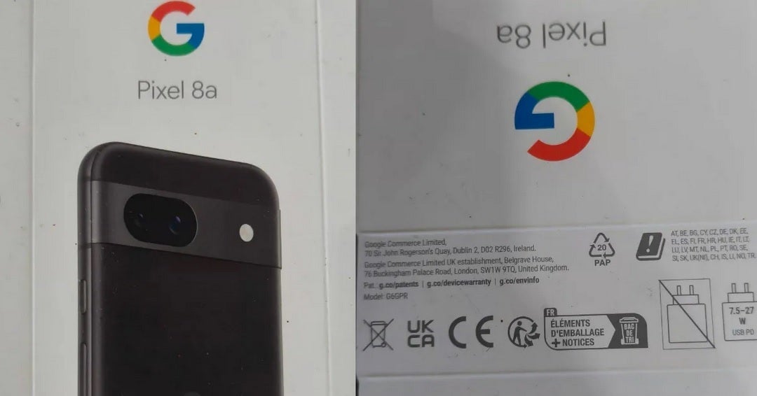 Photos show images of the Pixel 8a retail box - Specs of the Pixel 8a mid-ranger leak along with images of the phone&#039;s retail box