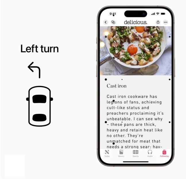 Vehicle Motion Cues can stop a passenger in a vehicle from getting motion sickness - Navigate iPhone with your eyes, end motion sickness and more with new iOS 18 accessibility features
