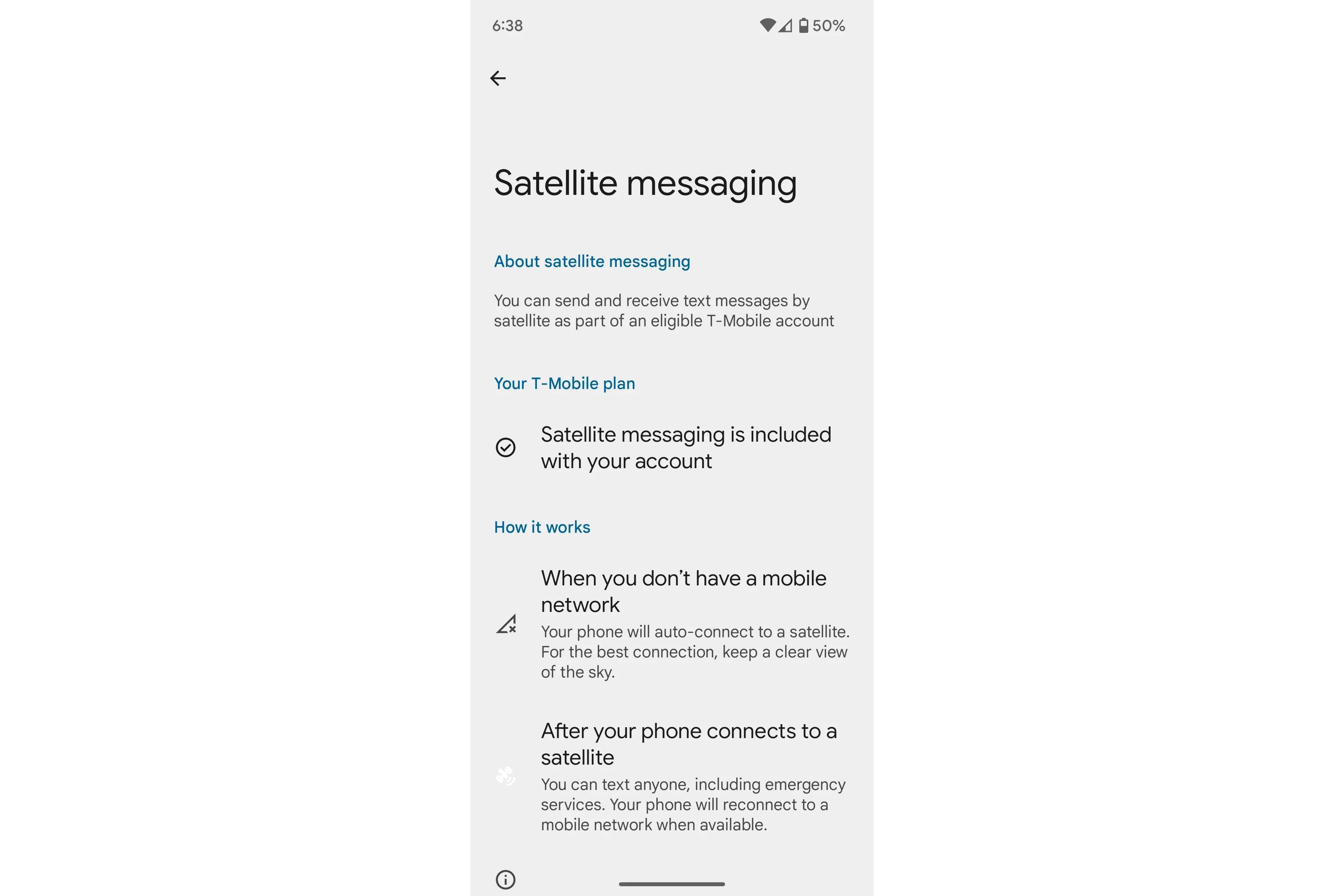 Eligible T-Mobile accounts getting satellite messaging option after downloading Android 15 Beta 2