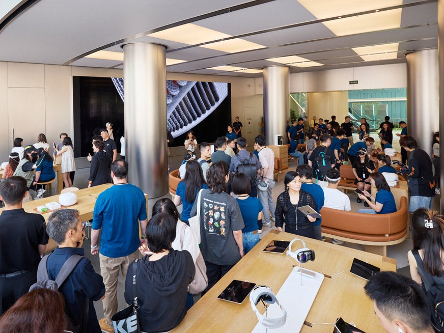 Despite the cost, crowds rushed to demo the headset once it launched in Asia. | Image credit — Apple - Tim Cook: Vision Pro is ushering in spatial computing