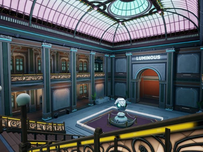 This grandiose hall will be a chaotic battlefield. | Image credit — Skonec Entertainment - VR multiplayer FPS Strike Rush set to get a free ocean liner map and themed skins