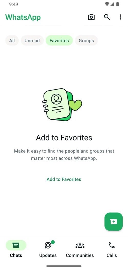 WhatsApp now lets you favorite chats and group conversations