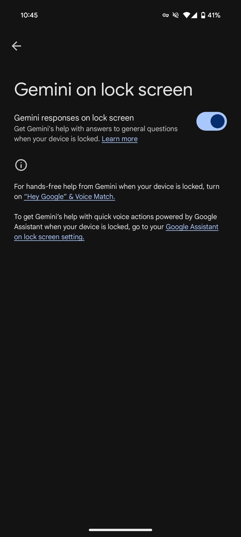 Gemini on Android now answers questions from lock screen