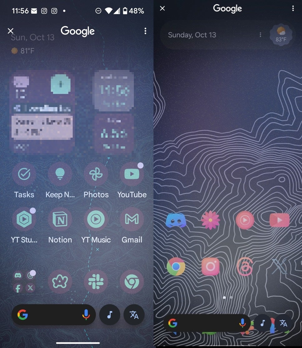 Screenshots of the Circle to Search shortcuts on a Pixel and Galaxy device