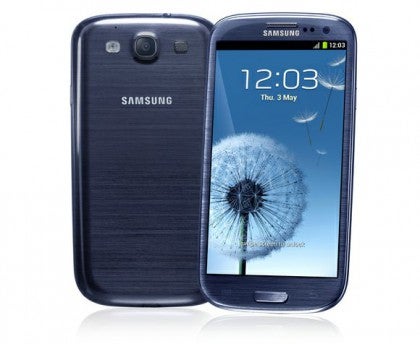 The Pebble Blue version of the Samsung Galaxy S III - T-Mobile&#039;s Samsung Galaxy S III is now available in limited markets