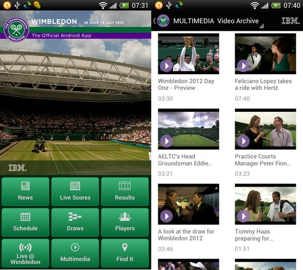 Wimbledon 2012 gets its official app, now on Google Play