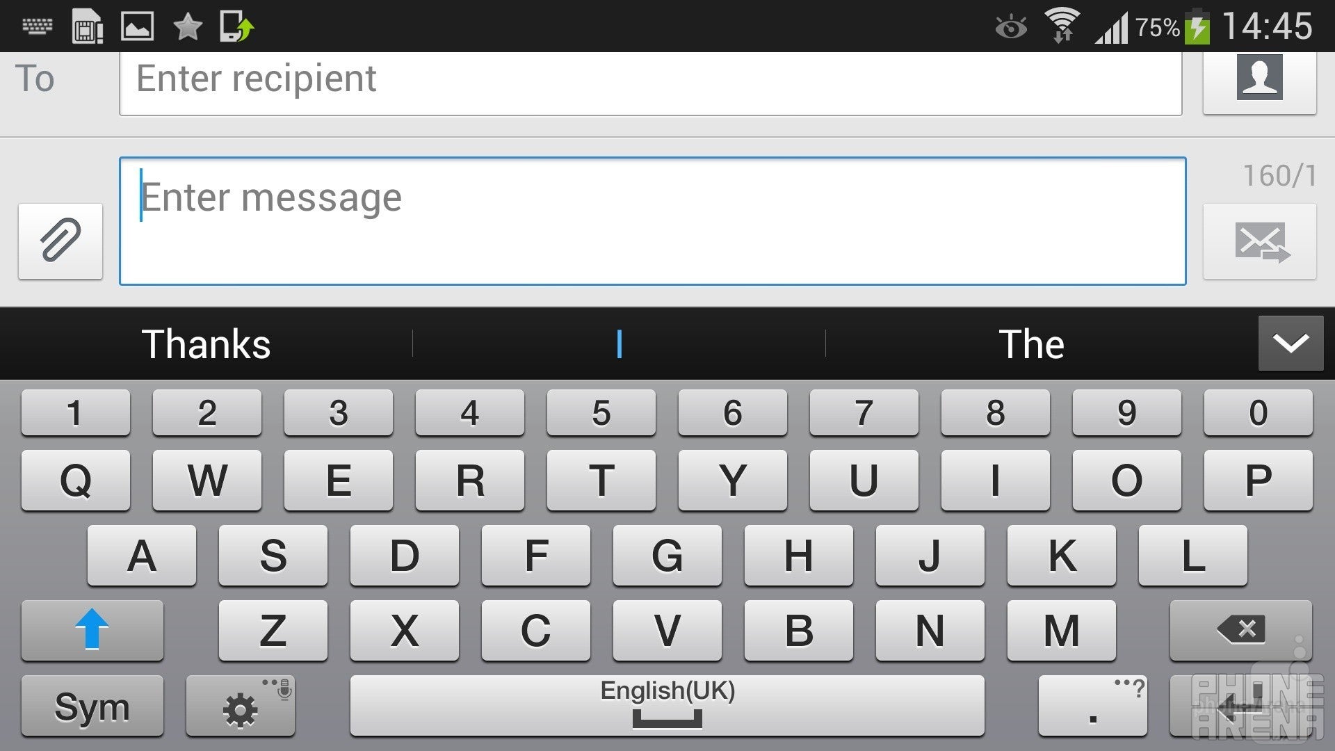 Samsung Galaxy S4&#039;s default QWERTY keyboard layout - Samsung Galaxy S4 Google Play Edition vs Samsung Galaxy S4