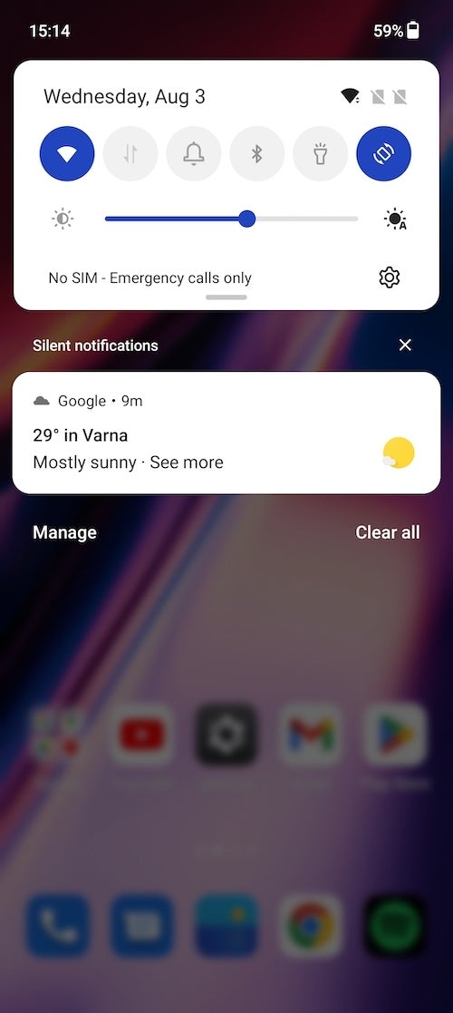 Notification dropdown