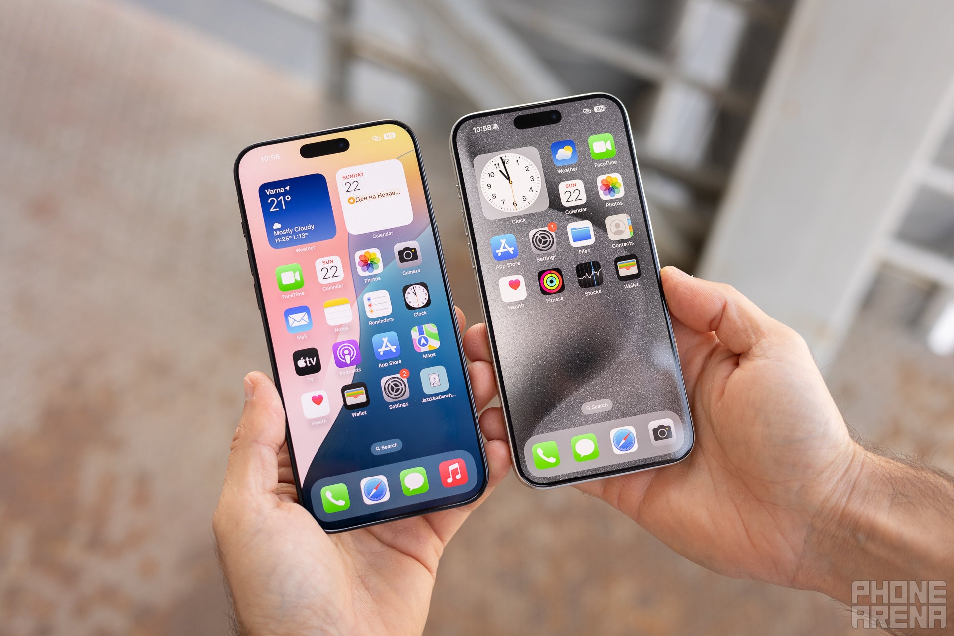 Incredibly slim borders around the screen on the 16 Pro Max (Image by PhoneArena) - Apple iPhone 16 Pro Max vs iPhone 15 Pro Max: Save your money!