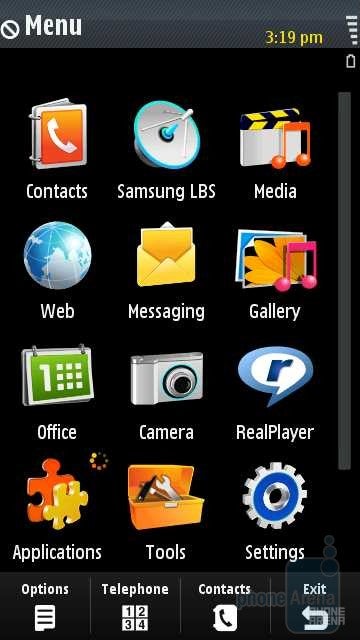 Main menu - Samsung OMNIA HD i8910 Review