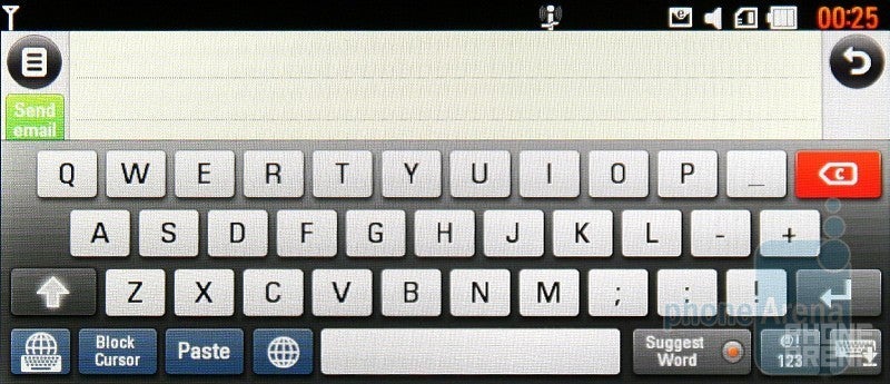 The full screen QWERTY layout of the LG New Chocolate BL40 - LG New Chocolate BL40 Preview