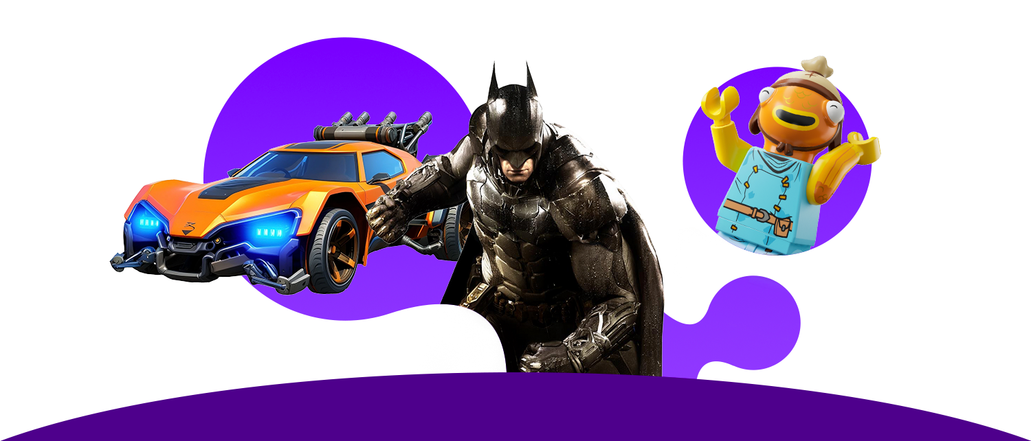 Promotional art from Batman and Lego Fortnite