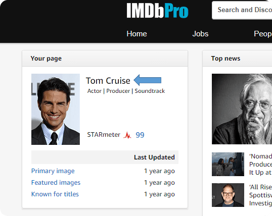 Find profile page example