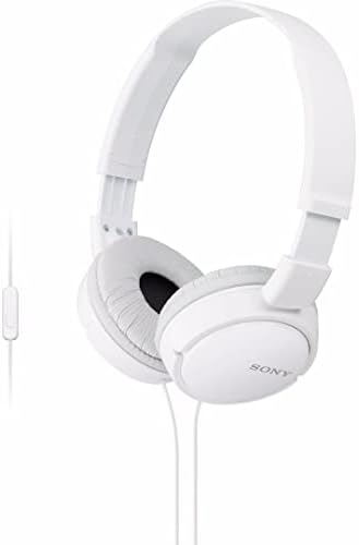 Sony ZX Series Wired On-Ear Headphones with Mic, White MDR-ZX110AP