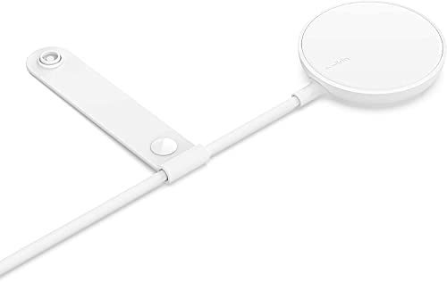 Belkin cargador inalámbrico compatible con MagSafe (Con cable extralargo de 2 m para la serie iPhone 12 y otros dispositivos compatibles con MagSafe, adaptador de CA no incluido), blanco