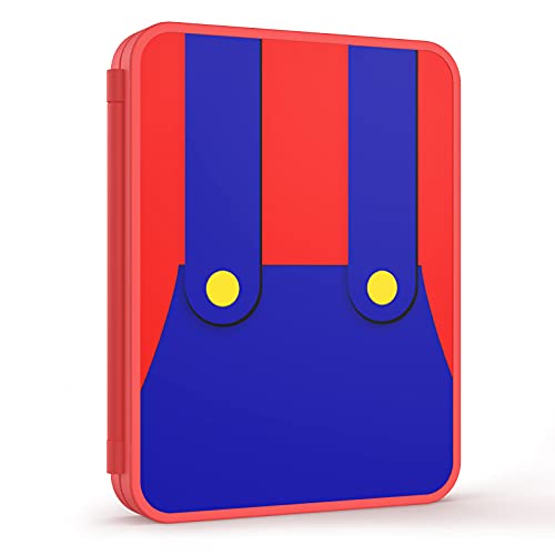 MoKo Funda para Almacenamiento para Switch Juegos Compatible con Nintendo Switch & Switch Lite & Switch OLED, Organizador de 16 Tarjetas de Juego Impermeable Estuche Caja de Tarjeta - Mario Rojo