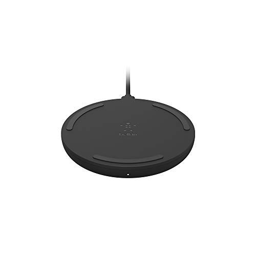 Belkin base de carga inalámbrica de 10 W Boost Charge (cargador rápido inalámbrico con certificación Qi para iPhone, AirPods, Samsung, Google y otros, adaptador CA no incluido), negro