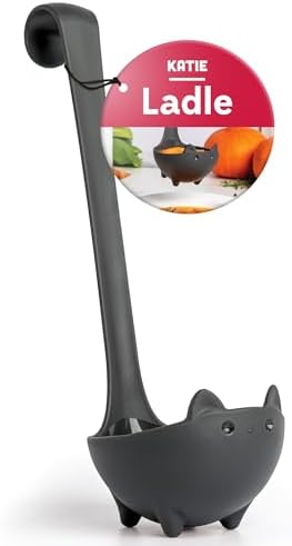 NEW!! Katie Cat Soup Ladle by OTOTO - Black Cat, Cooking Gifts, Gifts for Cat Lovers - Cat Gift, Cute Kitchen Accessories, Funny Kitchen Gadgets, Fun Gifts, Gravy Ladle (Katie Cat, Black)