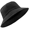 Extra Large Lightweight Bucket Sun Hat,Breathable Travel Cooling Hats,Outdoor Sun Hat for Big Heads 24.5"-25.5" Black