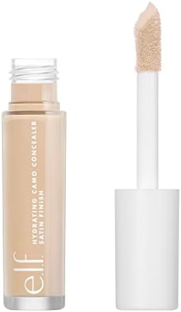 e.l.f. Hydrating Camo Concealer, Lightweight, Full Coverage, Long Lasting, Conceals, Corrects, Covers, Hydrates, Highlights, Light Sand, Satin Finish, 25 Shades, All-Day Wear, 0.20 Fl Oz