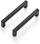 Ravinte 30 Pack 5 Inch Kitchen Square Cabinet Handles Matte Black Cabinet Pulls Black Drawer Pull...