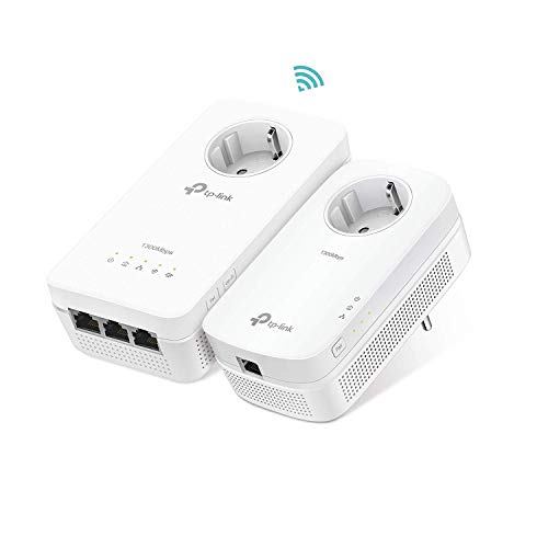 TP-Link TL-WPA8630P 2 PLC - KIT  Repetidor de WiFi  (WiFi AC1200 Mbps, Extensor, Repetidores de Red, Amplificador de wifi, 3 Puertos, Enchufe, ideal Smart TV, Ps4, Nintendo Switch)