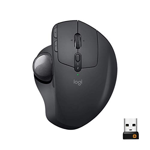 Logitech MX Ergo Ratón Trackball Inalámbrico Ergonómico, Bluetooth/2.4 GHz con Receptor Unifying USB, Ángulo del Trackball Ajustable, Rueda de Precisión Inclinable, Carga USB-C, PC/Mac/iPad OS, Negro