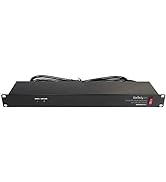 StarTech.com 8 Outlet Horizontal 1U Rack Mount PDU Power Strip for Network Server Racks - Surge P...