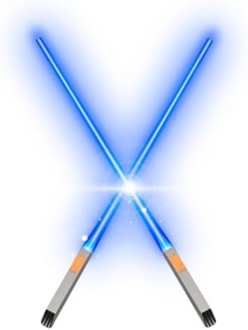 Vigrass Lightsaber Chopsticks Light Up, Mini Lightsaber, LED Glowing Light Saber Chop Sticks, Cool Chopsticks, Light Saber Chopsticks, Led Chopsticks, 1 Pair - Blue