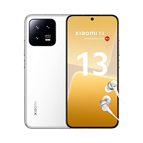 Xiaomi 13 5G - Smartphone de 8+256GB, Pantalla de 6.36” AMOLED de 120Hz, Snapdragon 8 Gen 2, Cámara Leica de 50MP, Carga de 67W, 4500mAh, Blanco (Versión ES + 3 años de garantía)