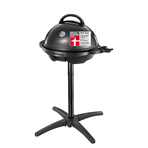 George Foreman Grill - Parrilla Eléctrica, Barbacoa Interior y Exterior, 15 Raciones, Bandeja de Goteo Extraíble, Revestimiento Antiadherente, 2400 W, 5 Ajustes Temperatura - 22460-56