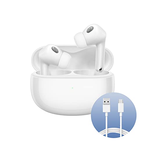 Xiaomi Buds 3T Pro (Gloss White) con cavo USB-C 1m, Connessione Bluetooth 5.2, Canellazione del Ruido Fino a 40dB, Ricarica Wireless, Resistente al Polvere e acqua, Versione Italiana