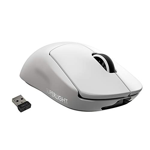 Logitech G PRO X SUPERLIGHT Ratón Gaming Inalámbrico, Captor HERO 25K, 25,600 DPI, Ultraligero con 63g, Peso Reducido, 5 Botones Programables, Batería Larga Duración, PC/Mac - Blanco