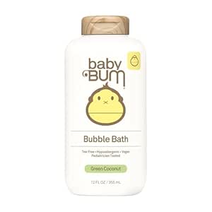 Baby Bum Bubble Bath | Tear Free Foaming Bubble Bath for Sensitive Skin with White Ginger| Natural Fragrance | Gluten Free and Vegan | 12 FL OZ