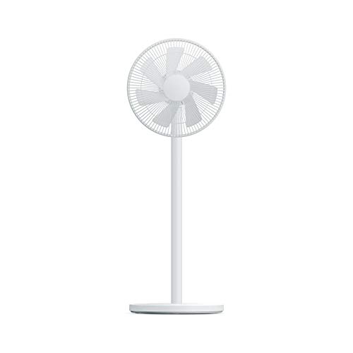 Mi Smart Ventilador de Pie Pro Silent Natural Breeze 24W DC Motor App Control 100 Modos velocidad Base carga POGO 14 pulgadas 7 aspas Oscilación ajustable 140 °, para interior y exterior blanco